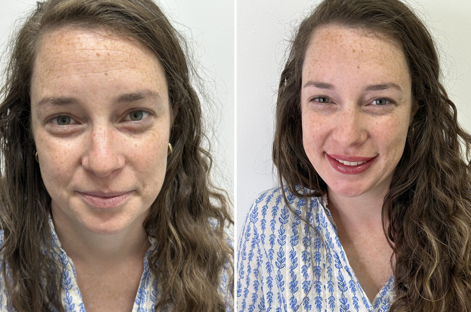 Before and after lip blush